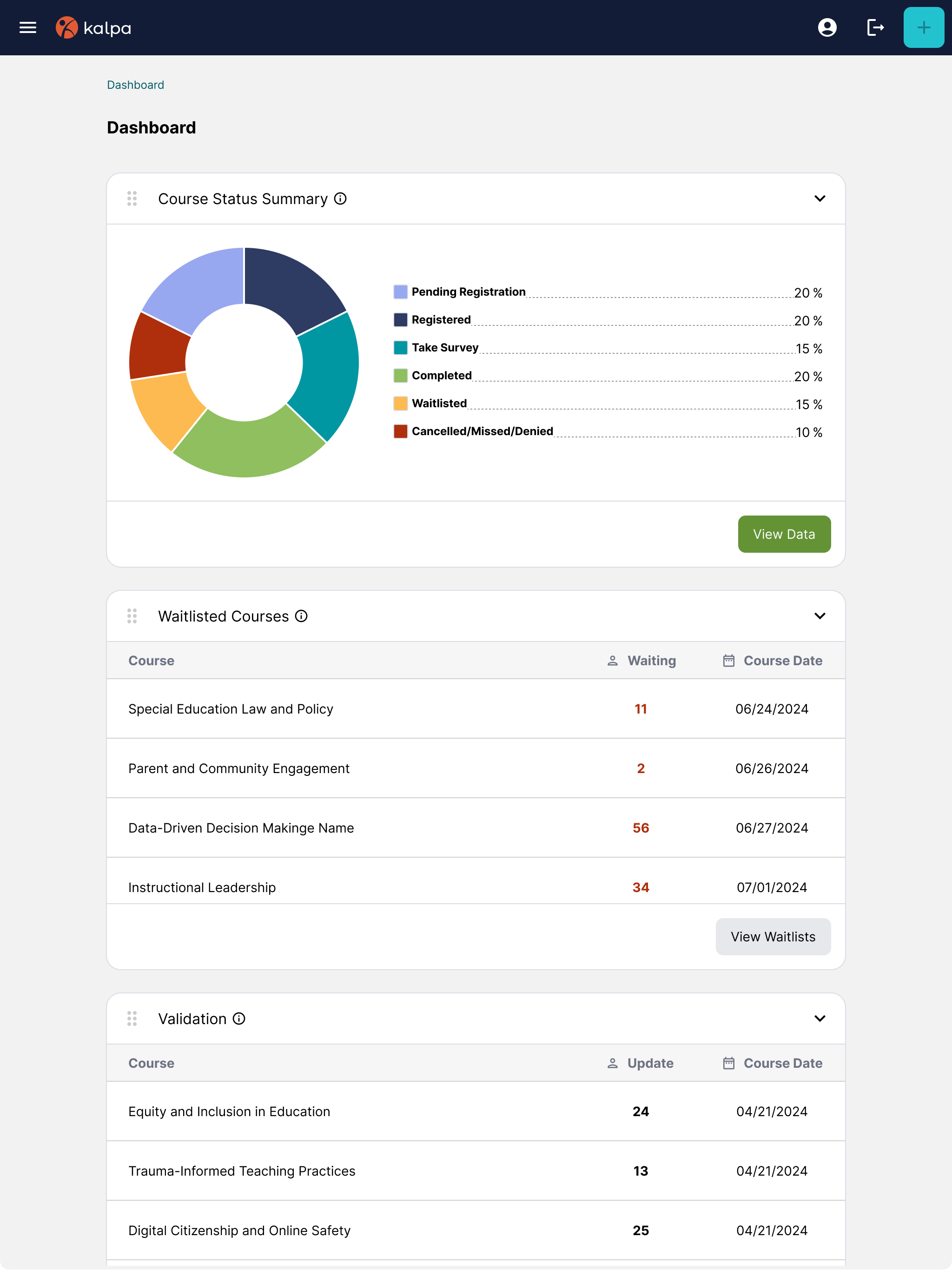 Kalpa Solutions — tablet view
